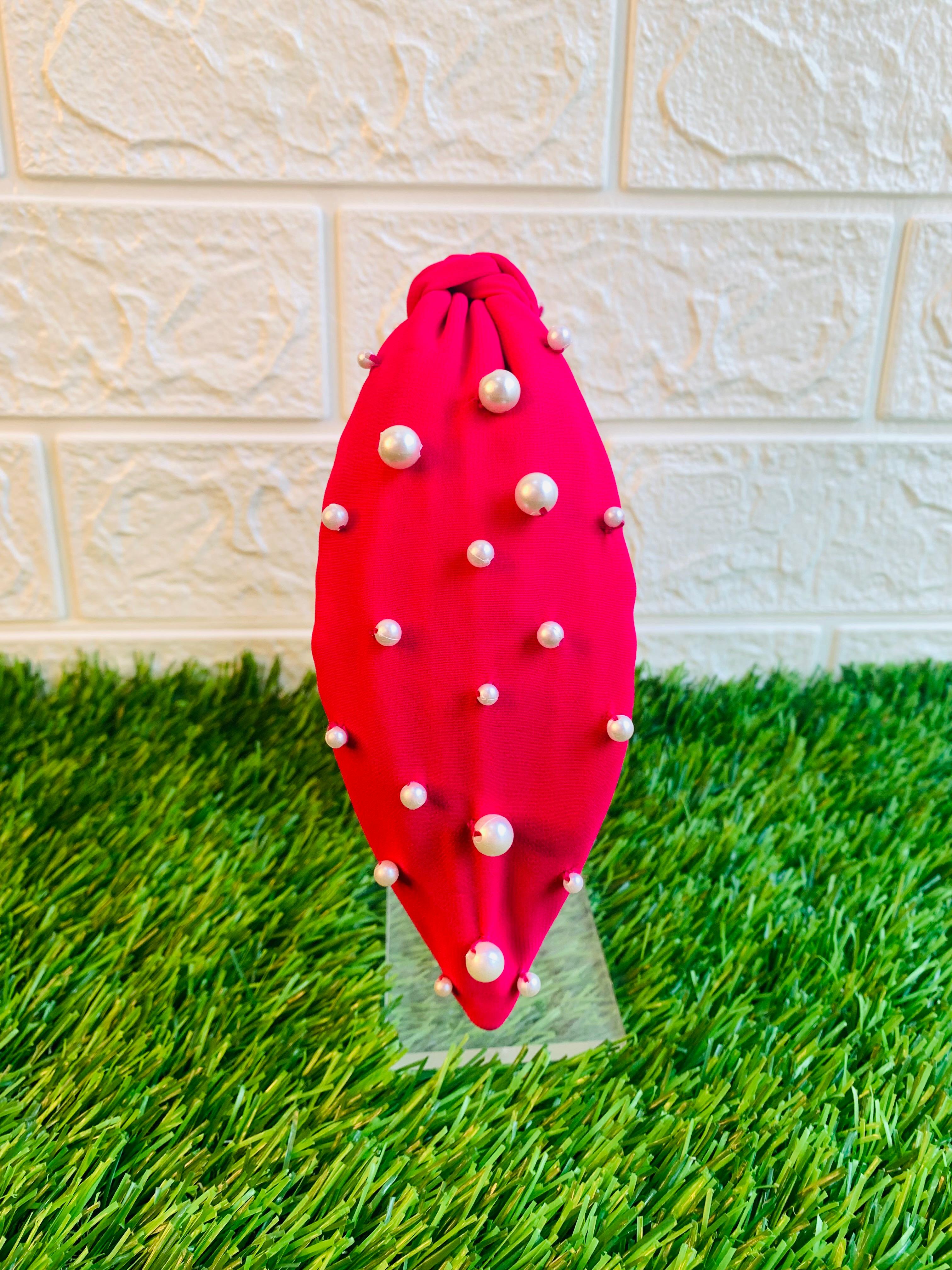 Hot Pink Pearl Gleam Turban Hairband