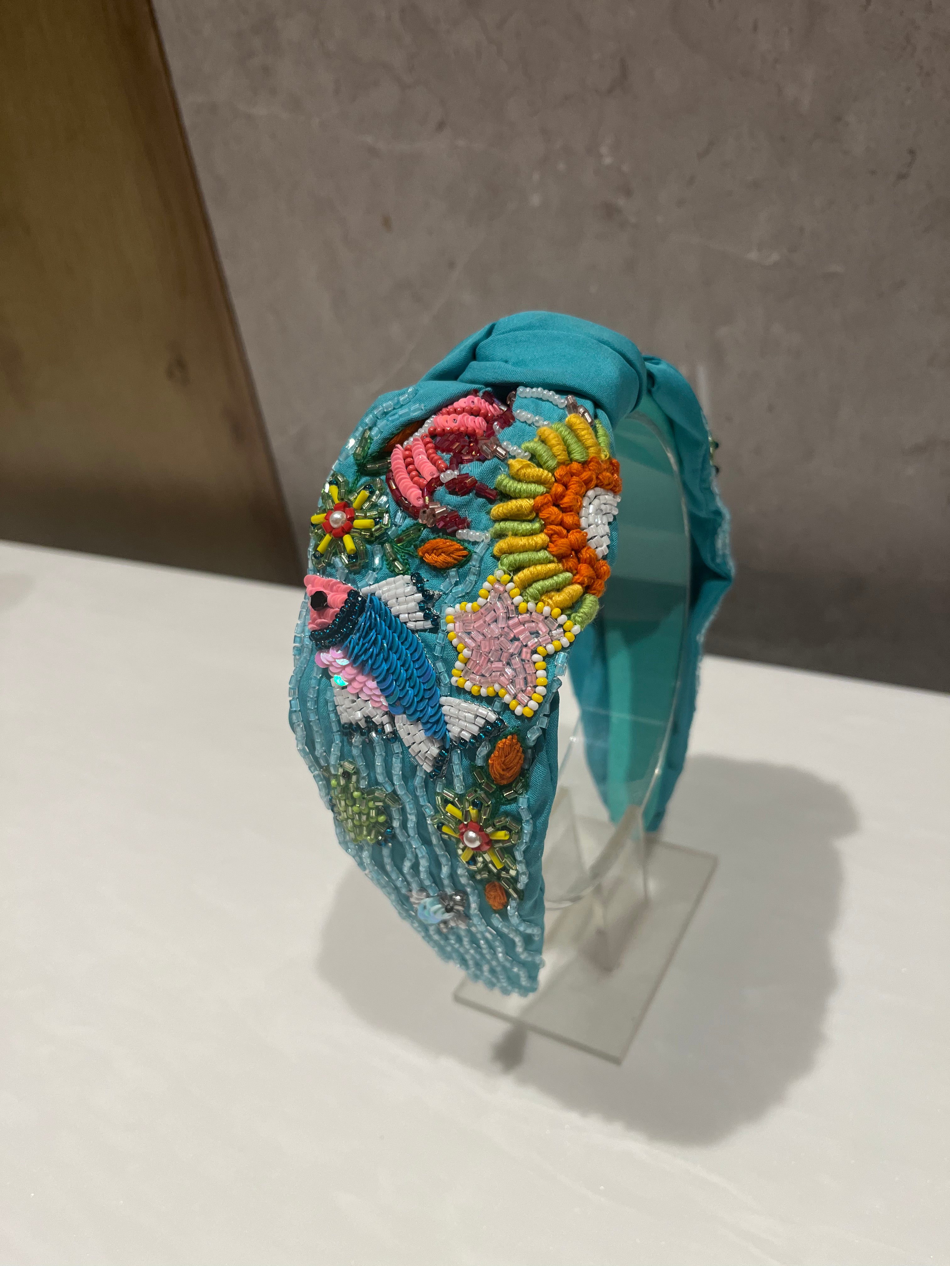 Aquamarine Blue Turban Hairband