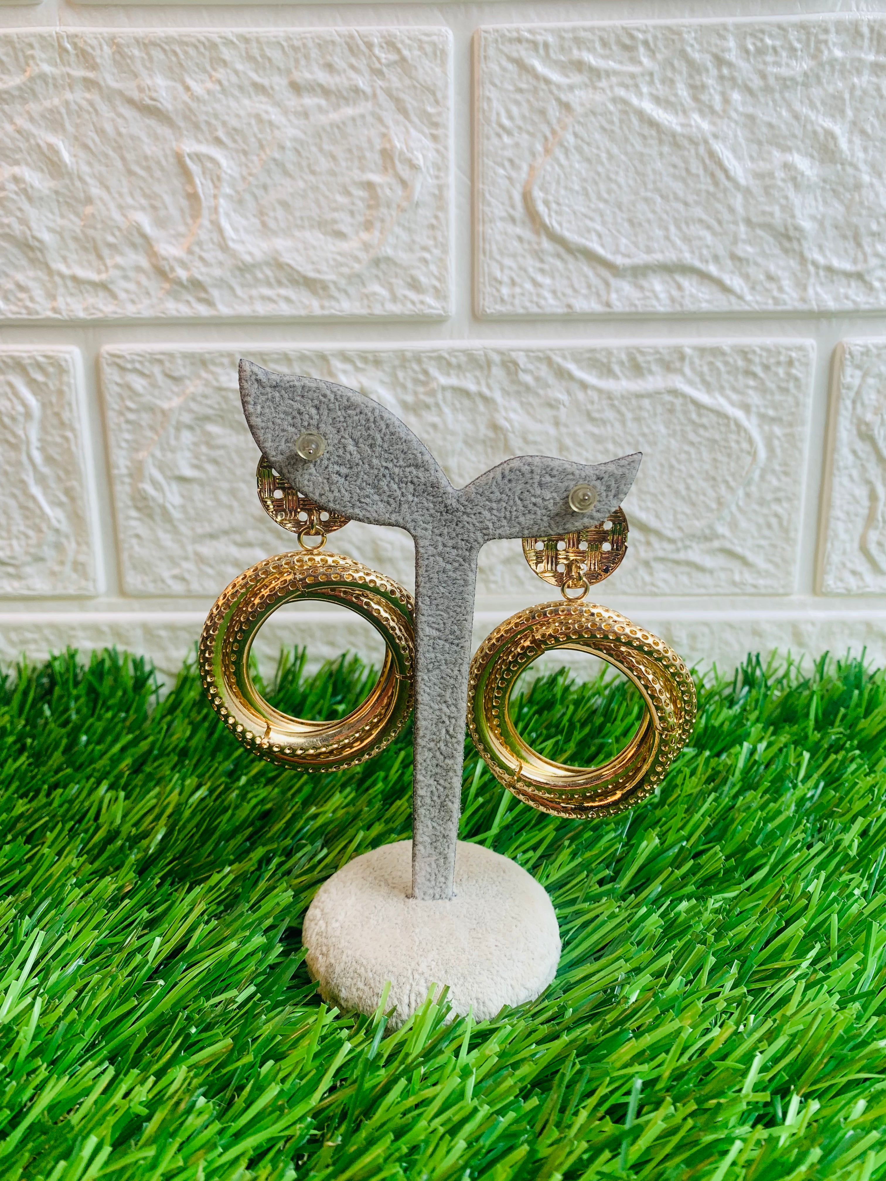 Ring Basket Gold Earrings