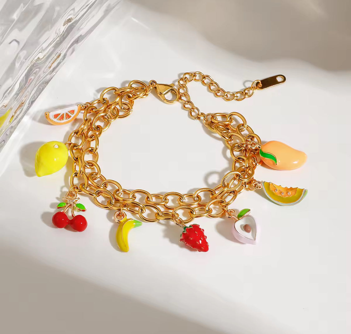 Zesty Fruit Charm Bracelet