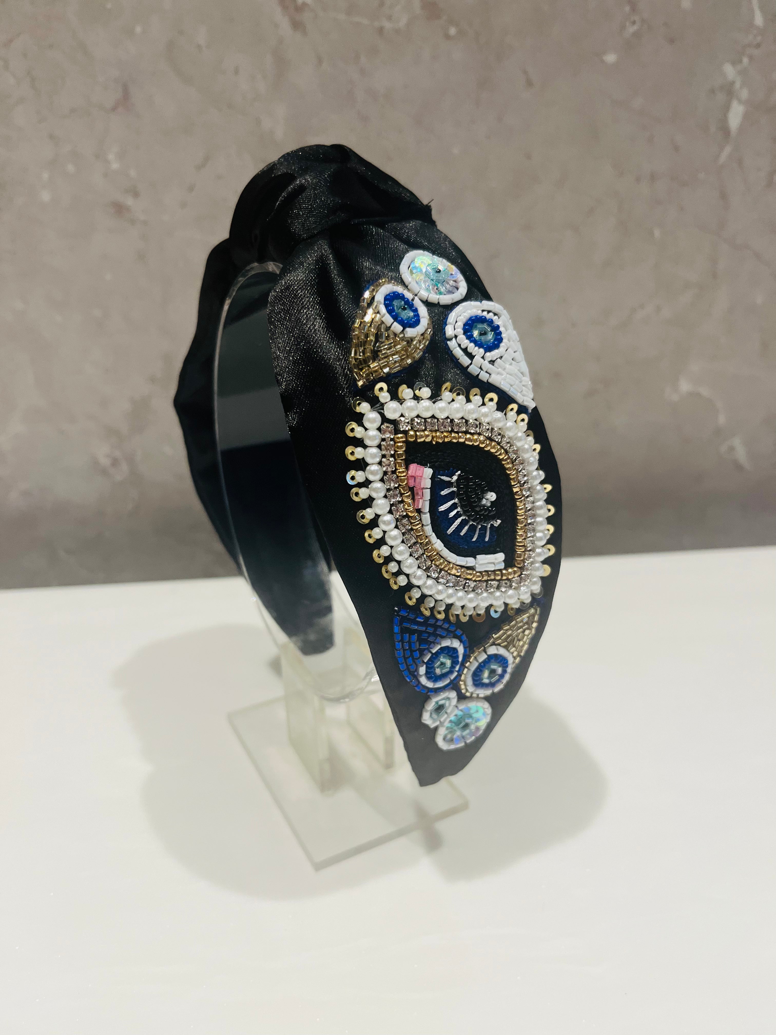 Nazar Away Black Turban Hairband
