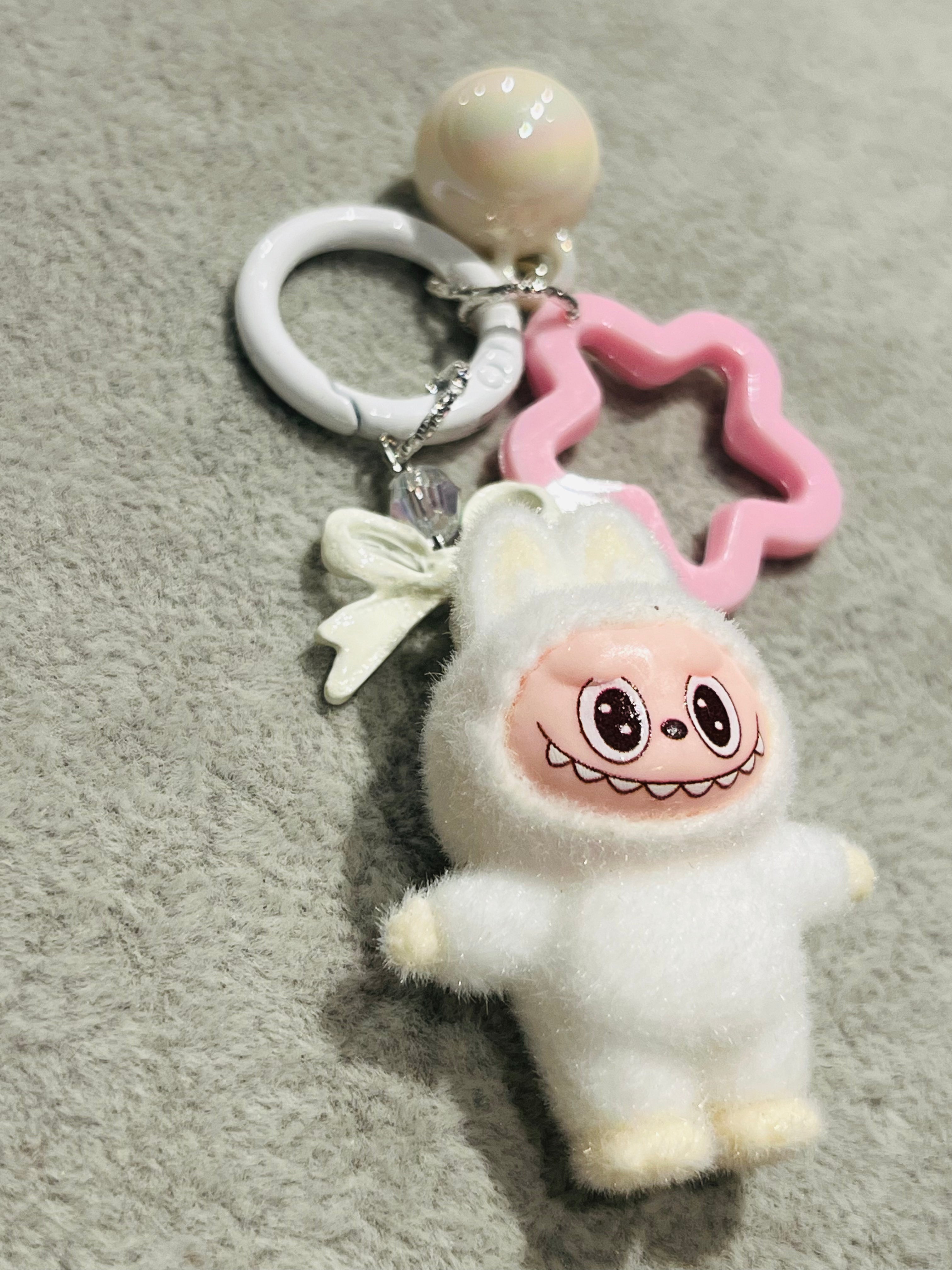 Fluffino White Labubu Bag Charm