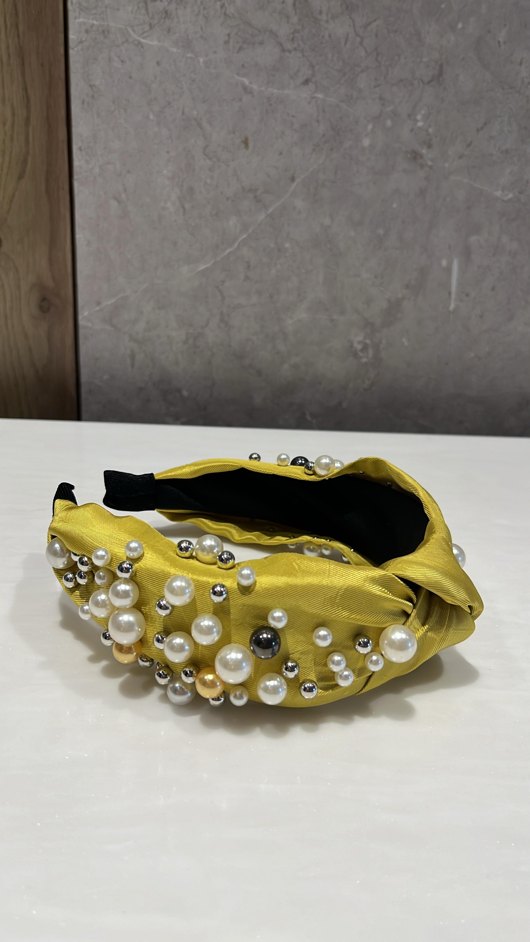 Gleam and Grace Golden Yellow Turban Hairband