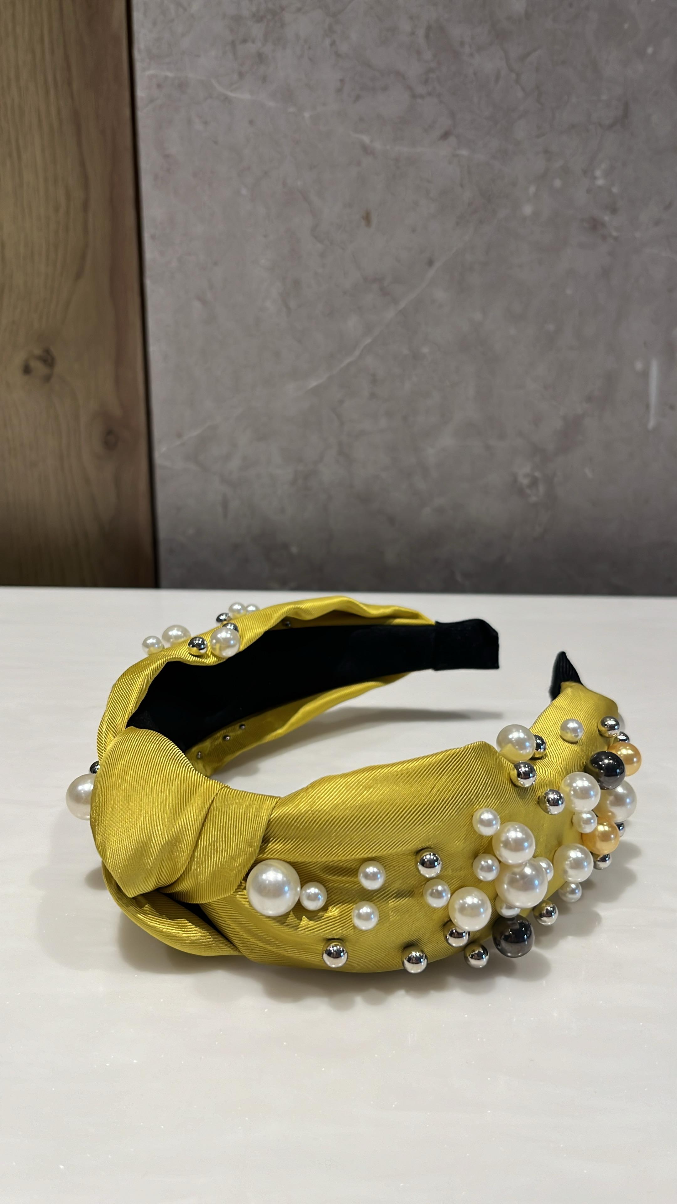 Gleam and Grace Golden Yellow Turban Hairband