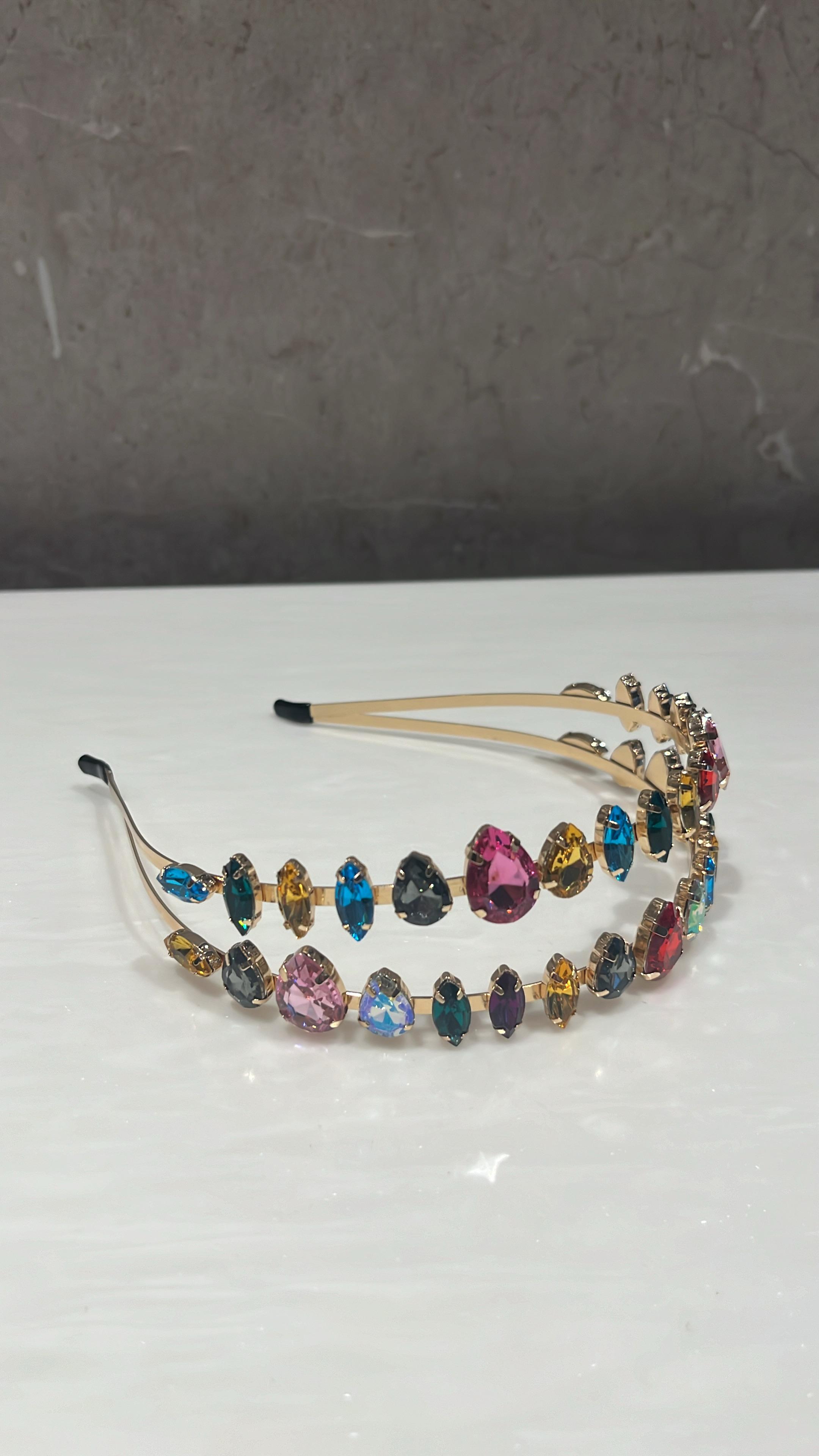 Gem Spectrum Gold Luxe Hairband