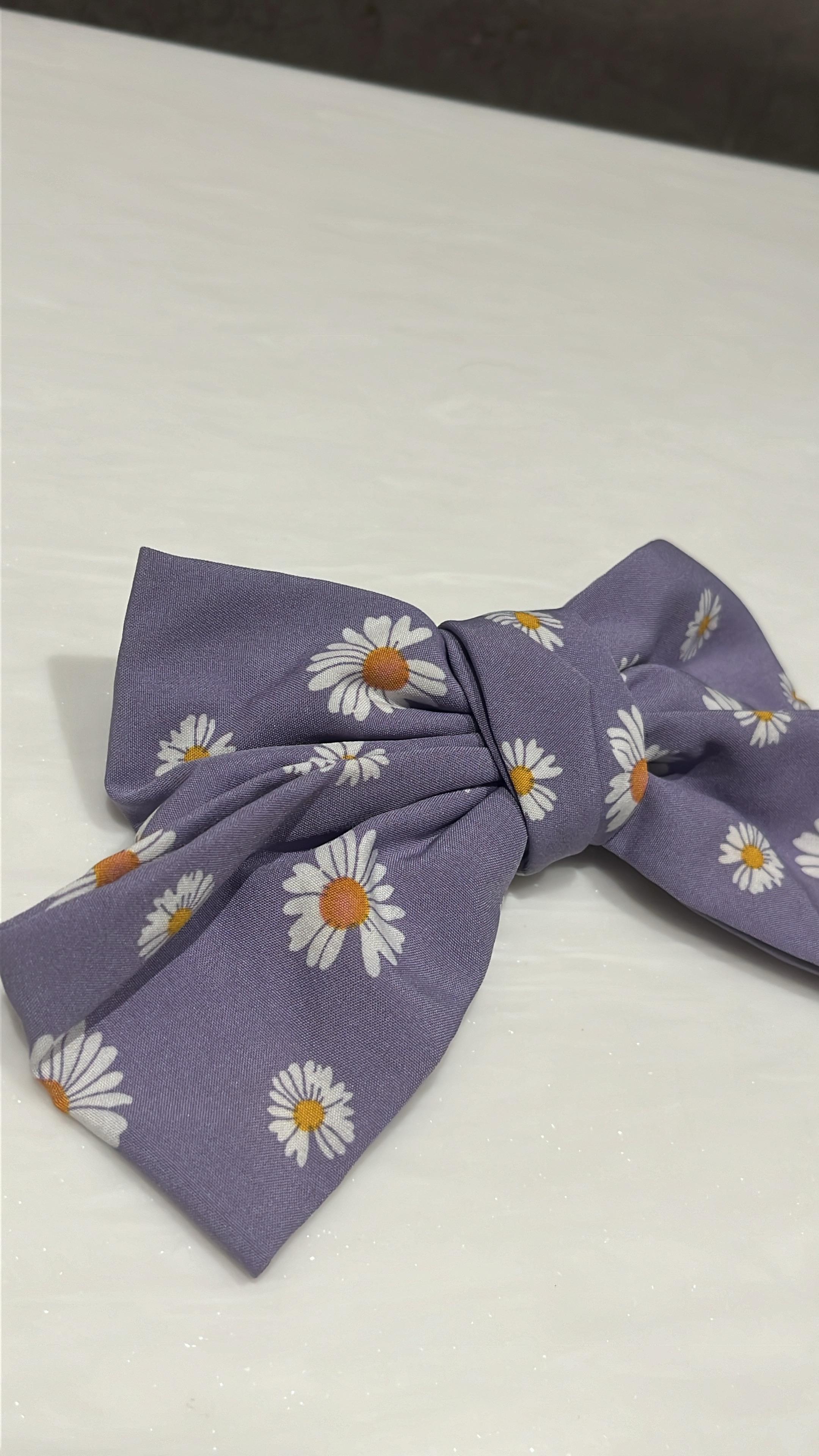 Daisy Bliss Lilac Printed Hair Bow