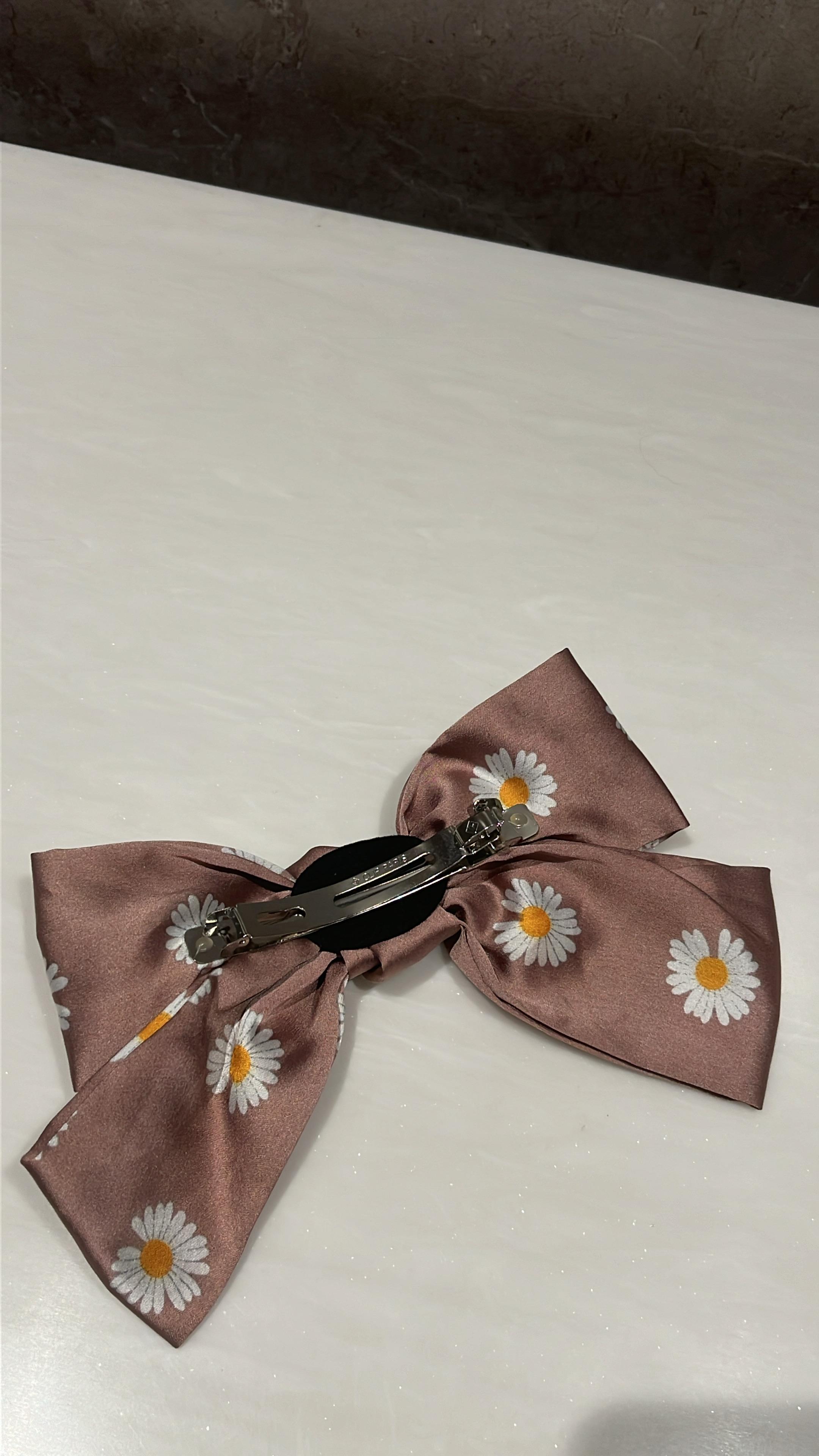 Daisy Bliss Blush Pink Printed Hair Bow
