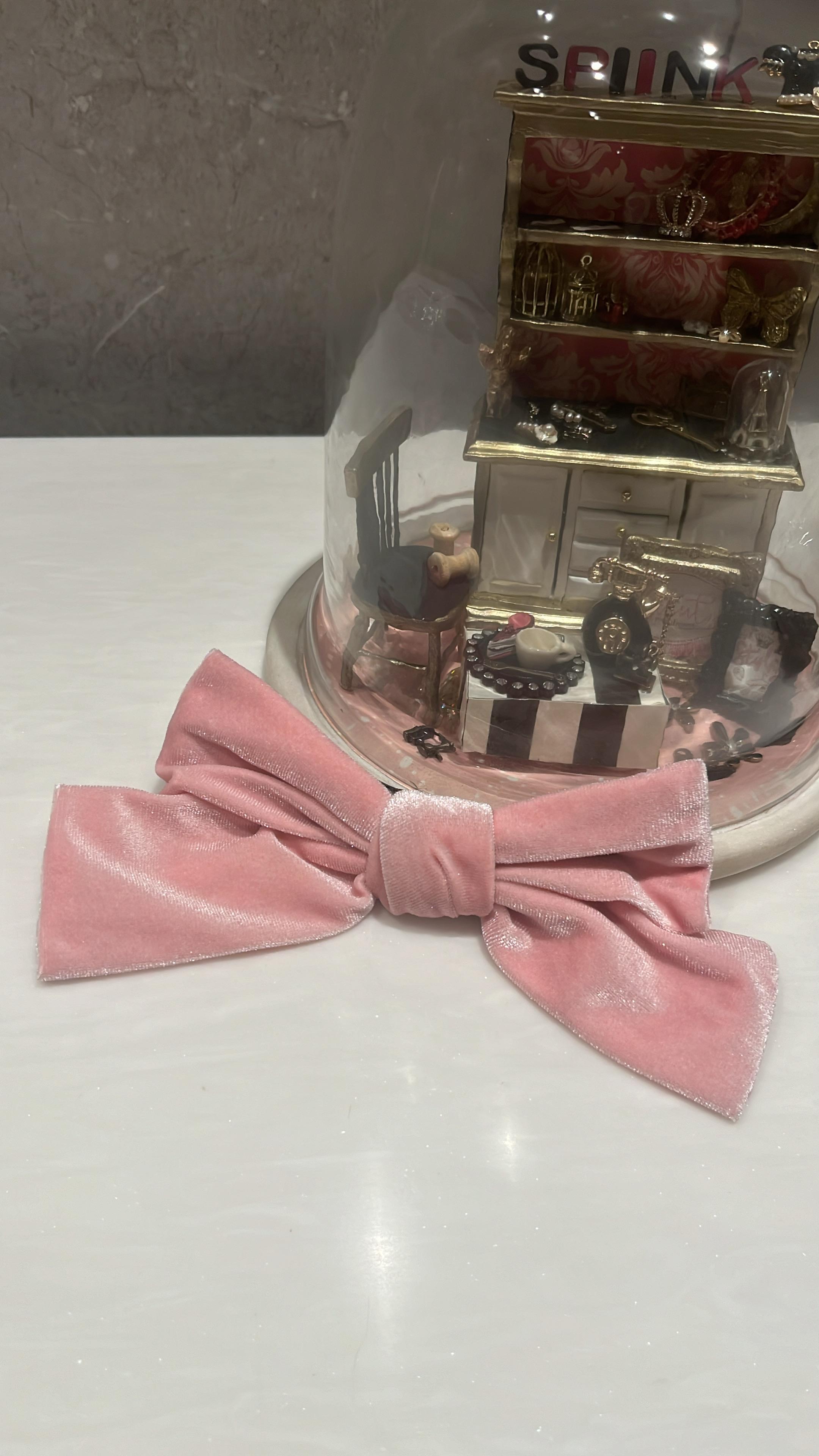 Pink Velvet Hair Bow