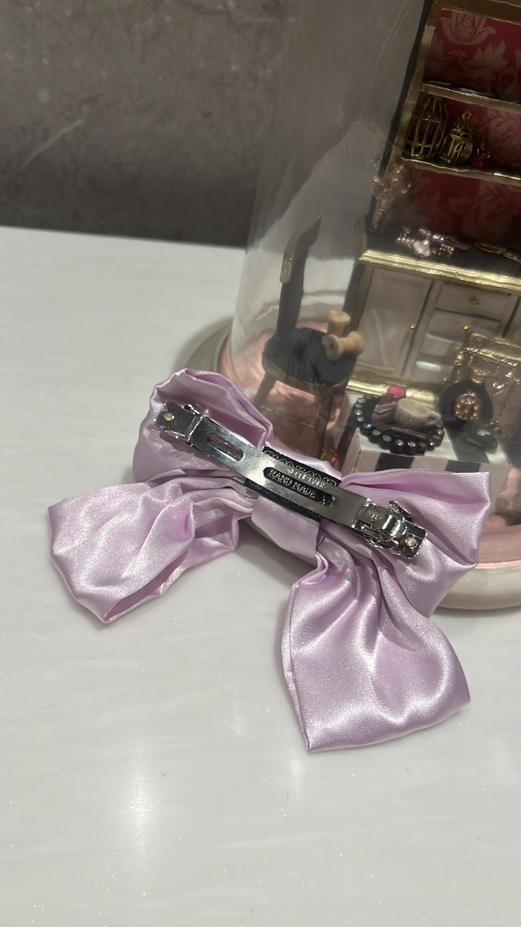 Lilac Satin Hair Bow