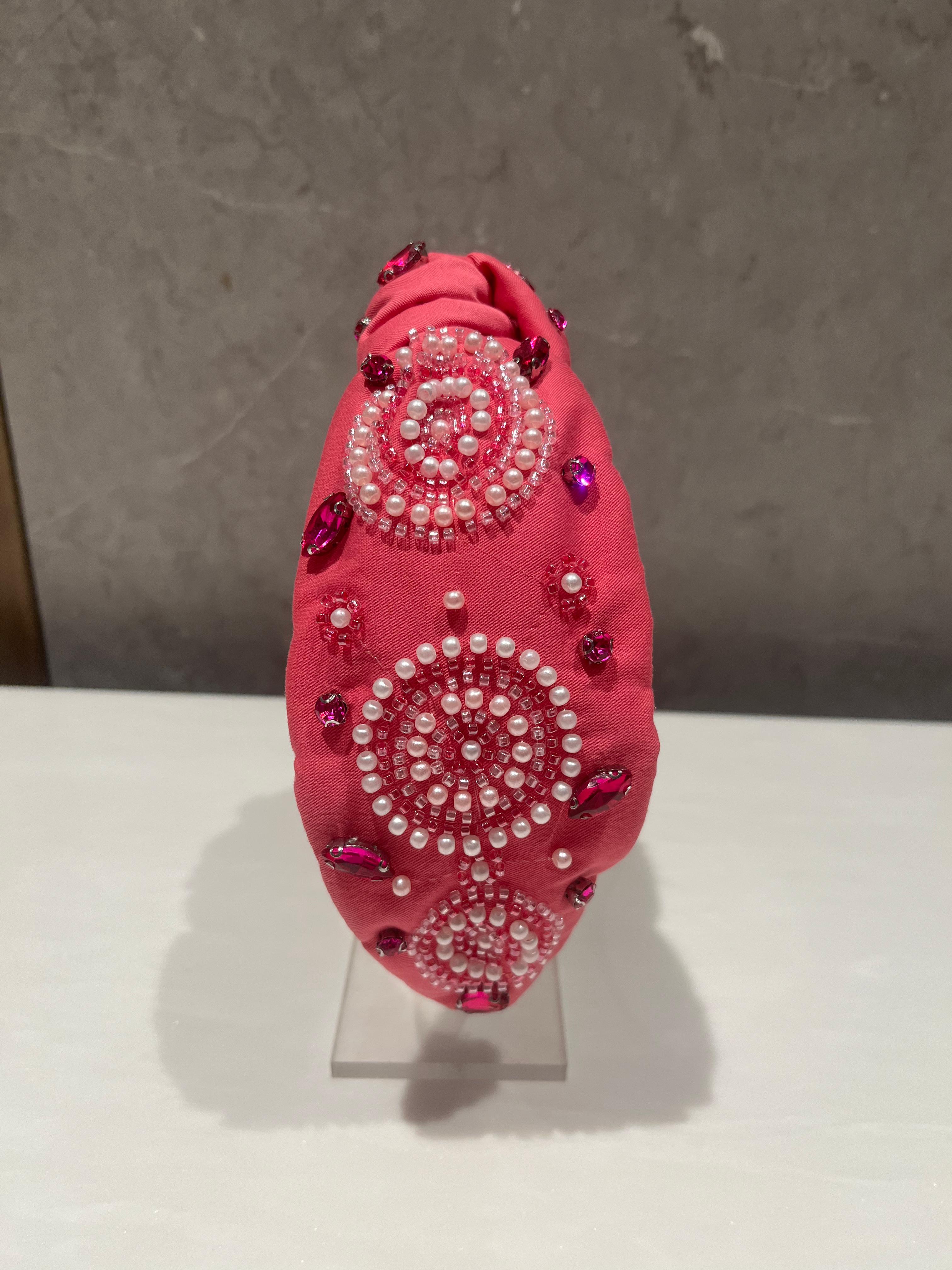 Pink Pearlora Turban Hairband