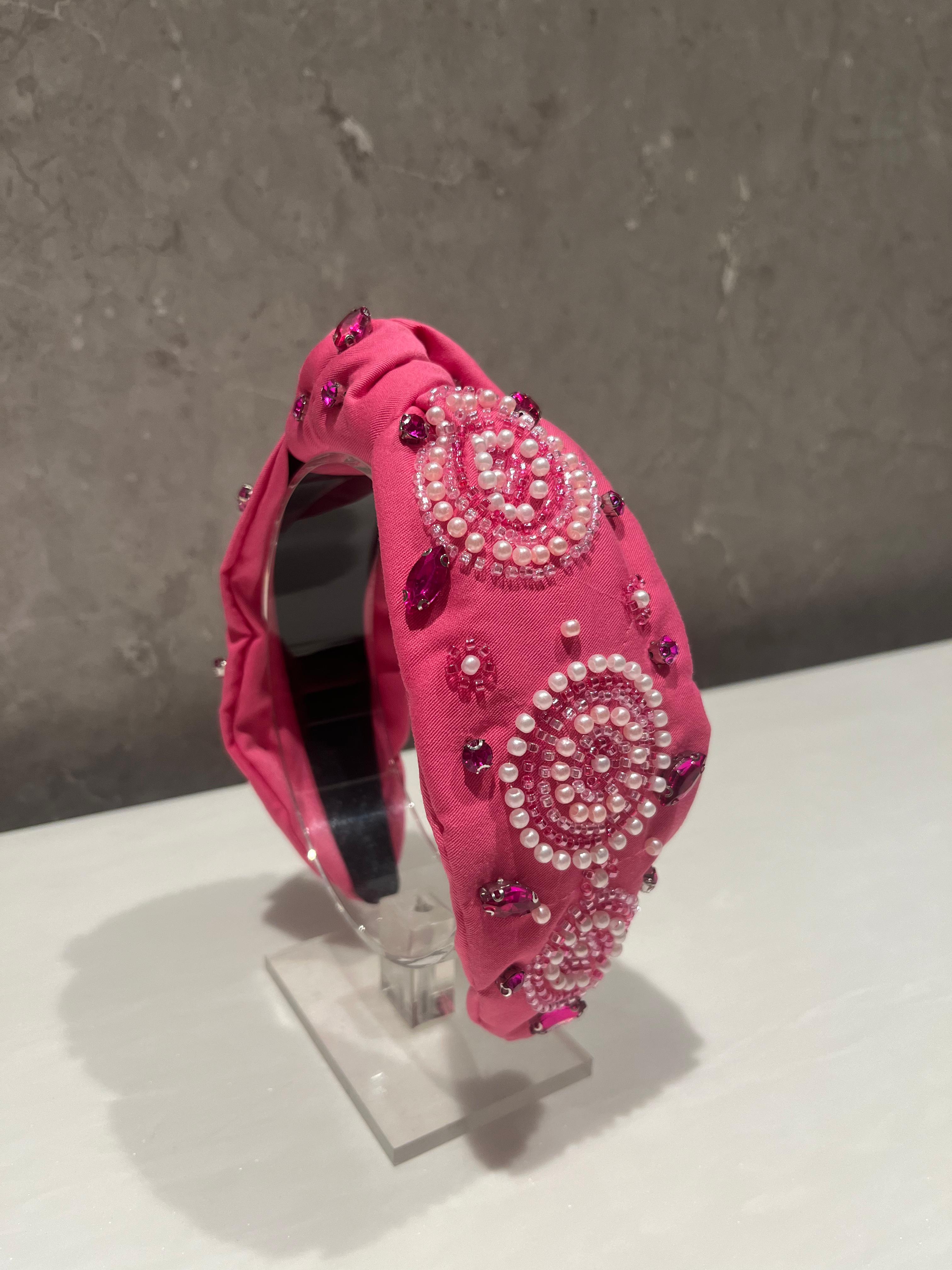Pink Pearlora Turban Hairband