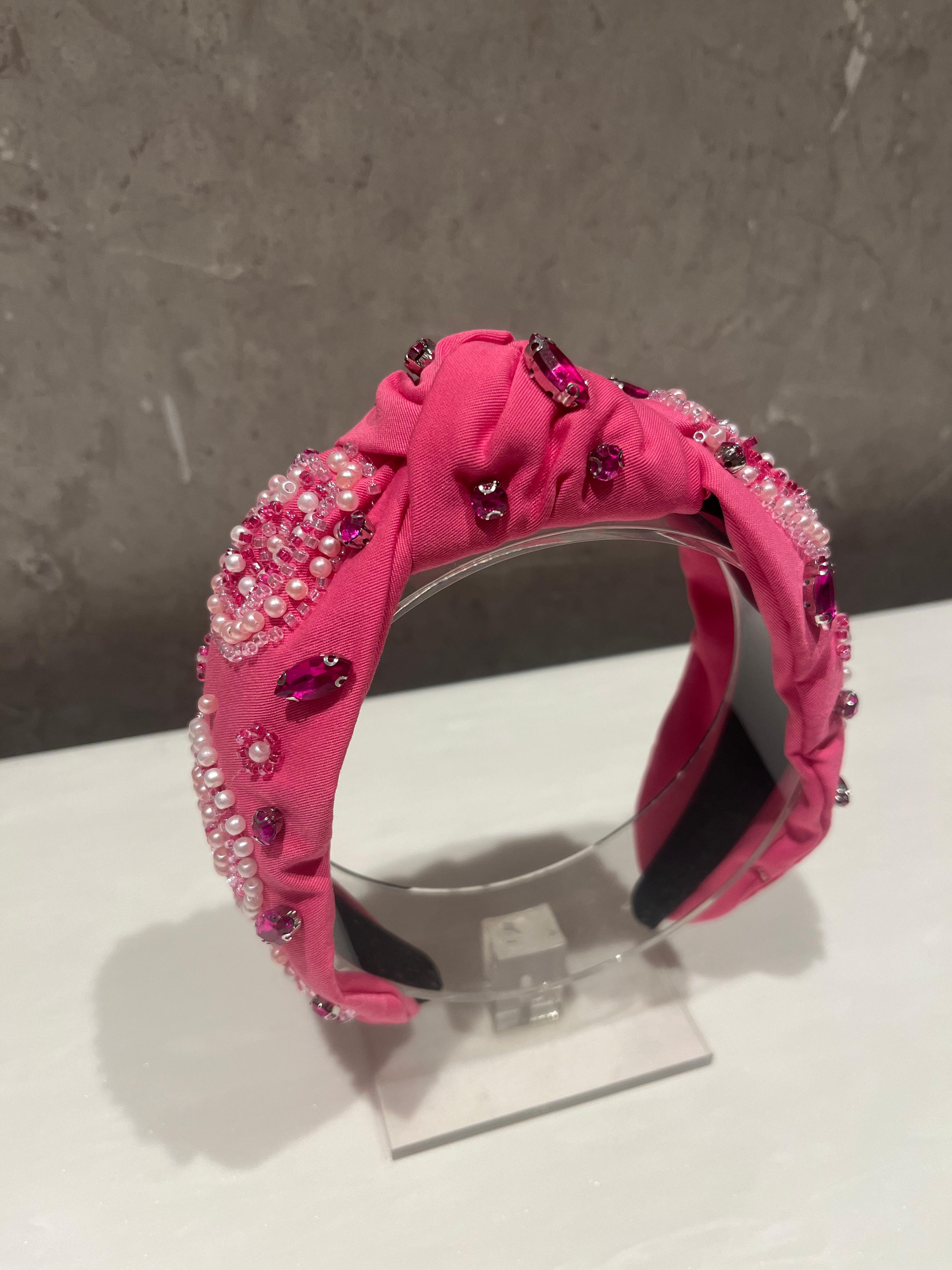 Pink Pearlora Turban Hairband