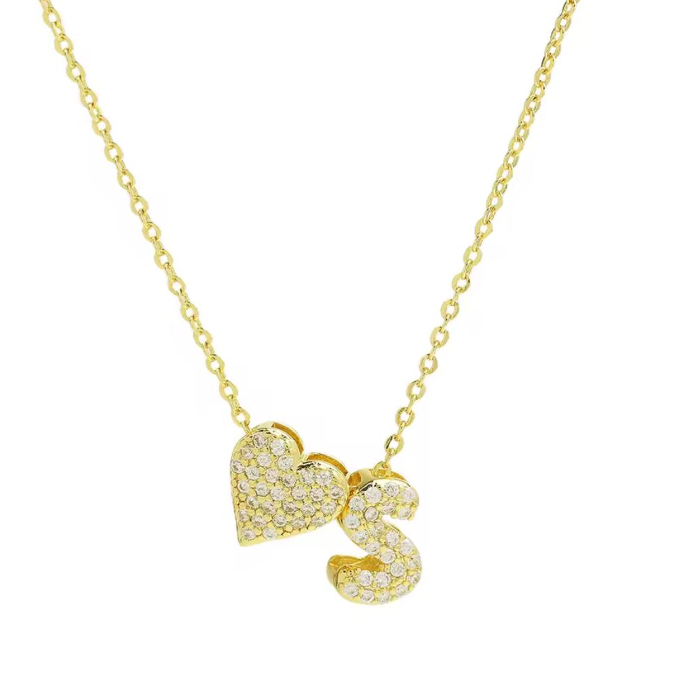 Heart Initial Necklace