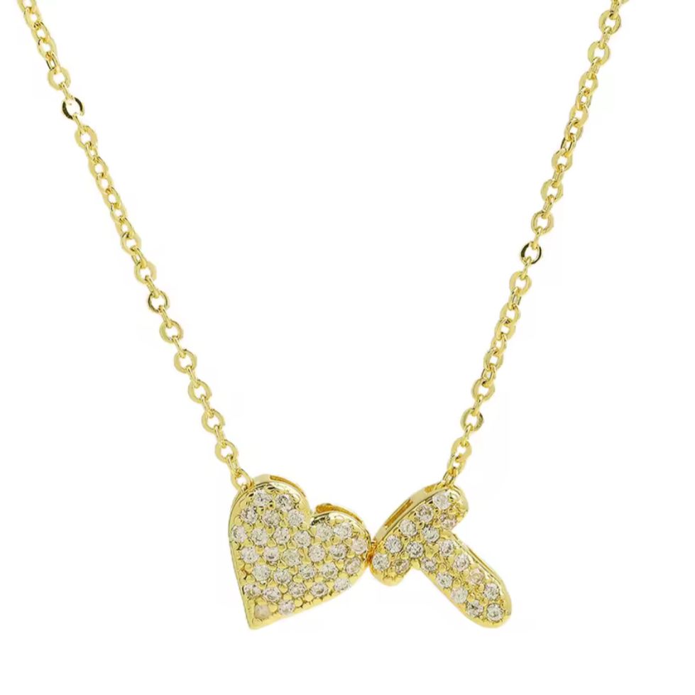 Heart Initial Necklace