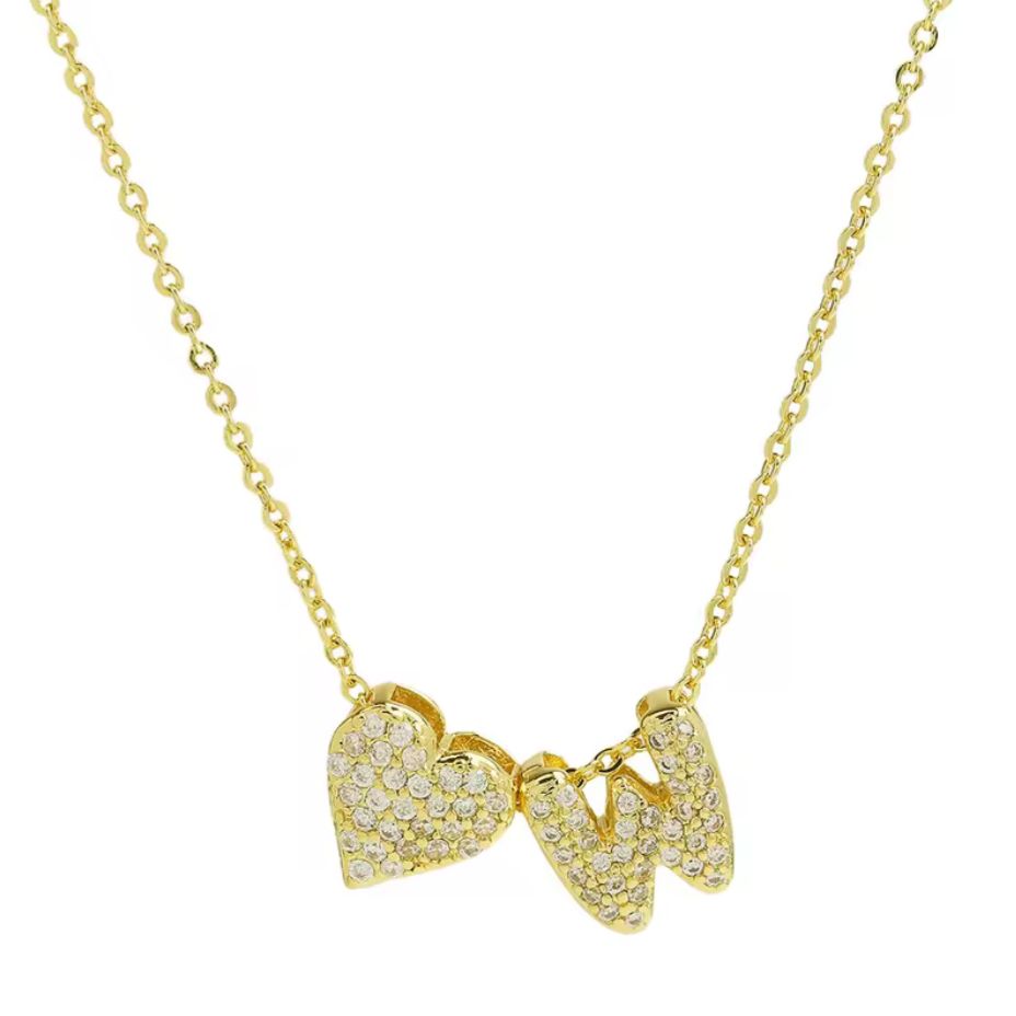 Heart Initial Necklace