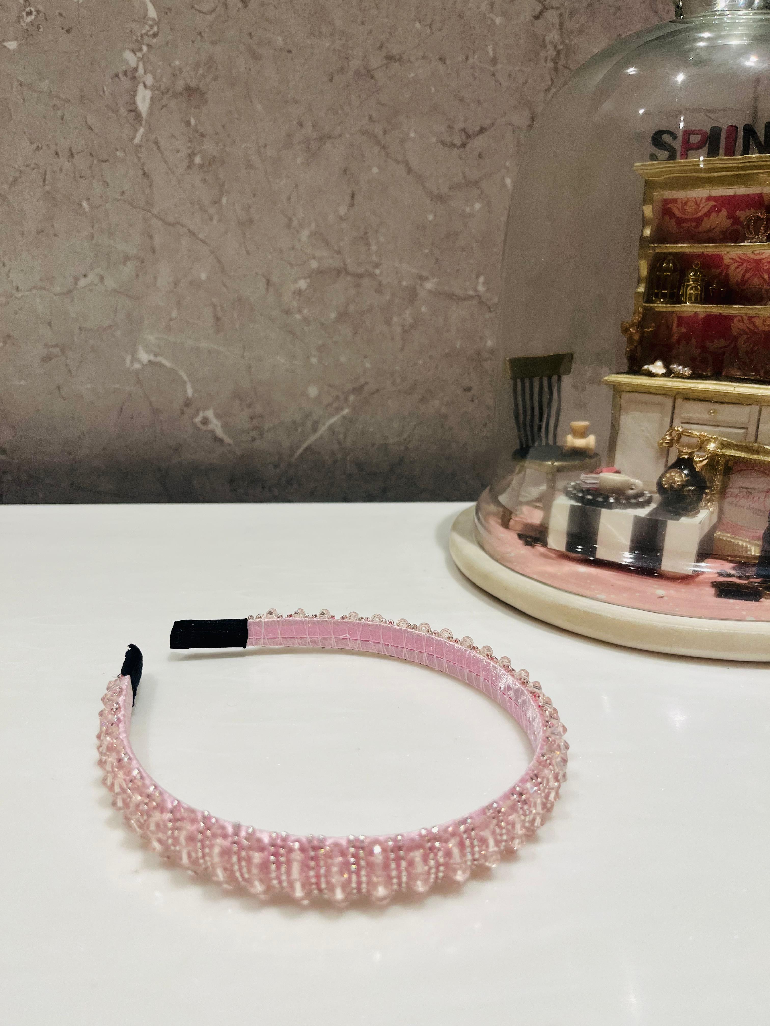 Pink Beaded Hairband