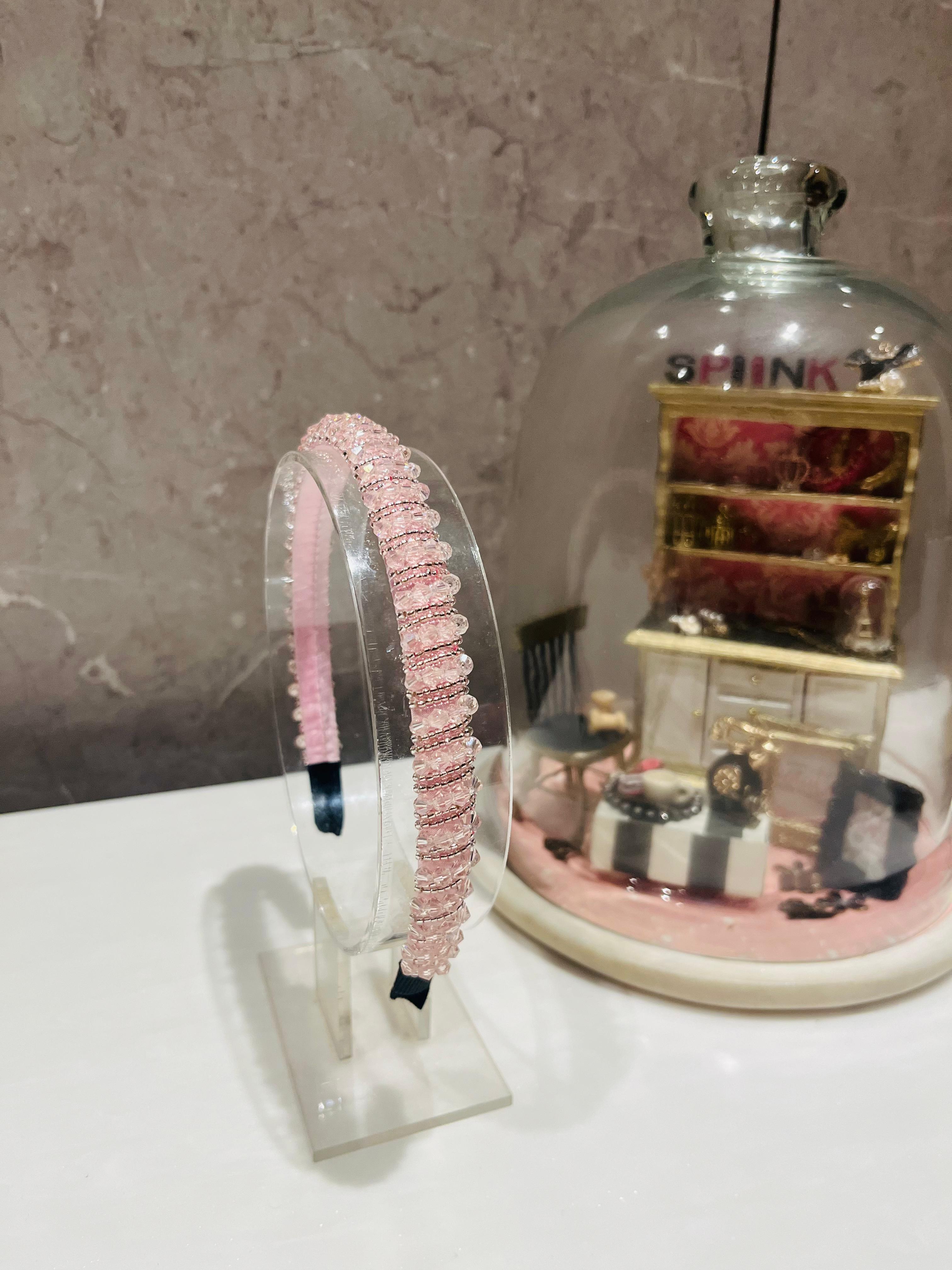 Pink Beaded Hairband