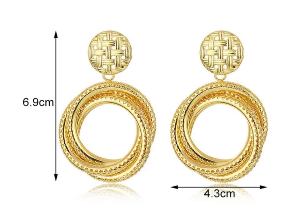 Ring Basket Gold Earrings